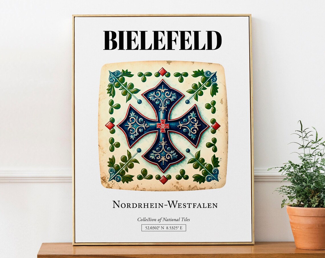 Bielefeld Nordrheinwestfalen Germany Tile Pattern Art Print