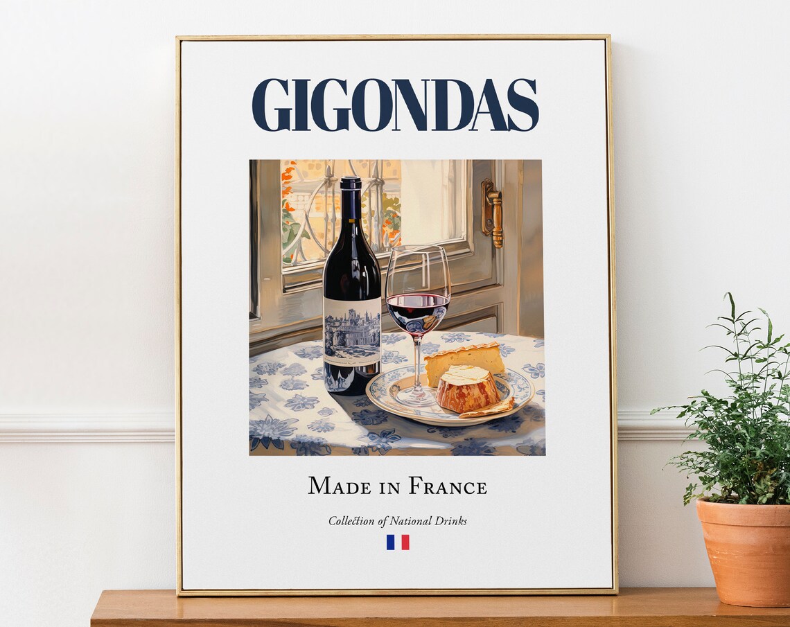 Gigondas On Maiolica Tile, Vaucluse Drink Poster