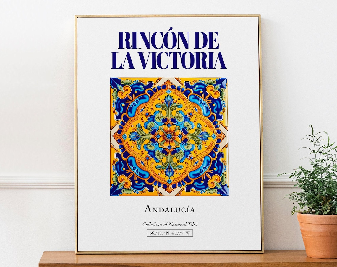 Rincon De La Victoria Andaluca Spain Folk Tile Travel Poster