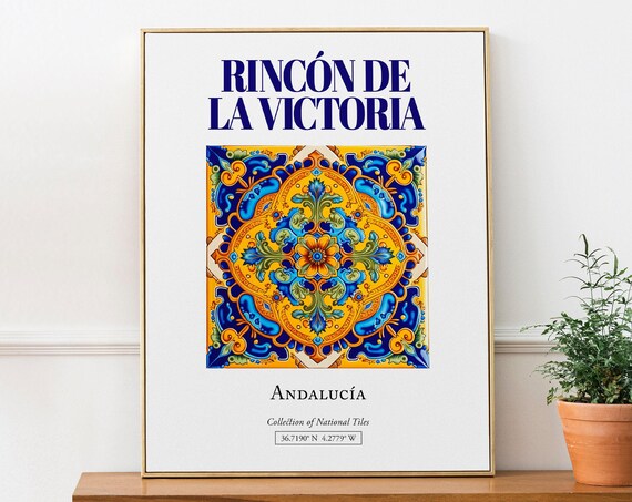 Rincon De La Victoria Andaluca Spain Folk Tile Travel Poster