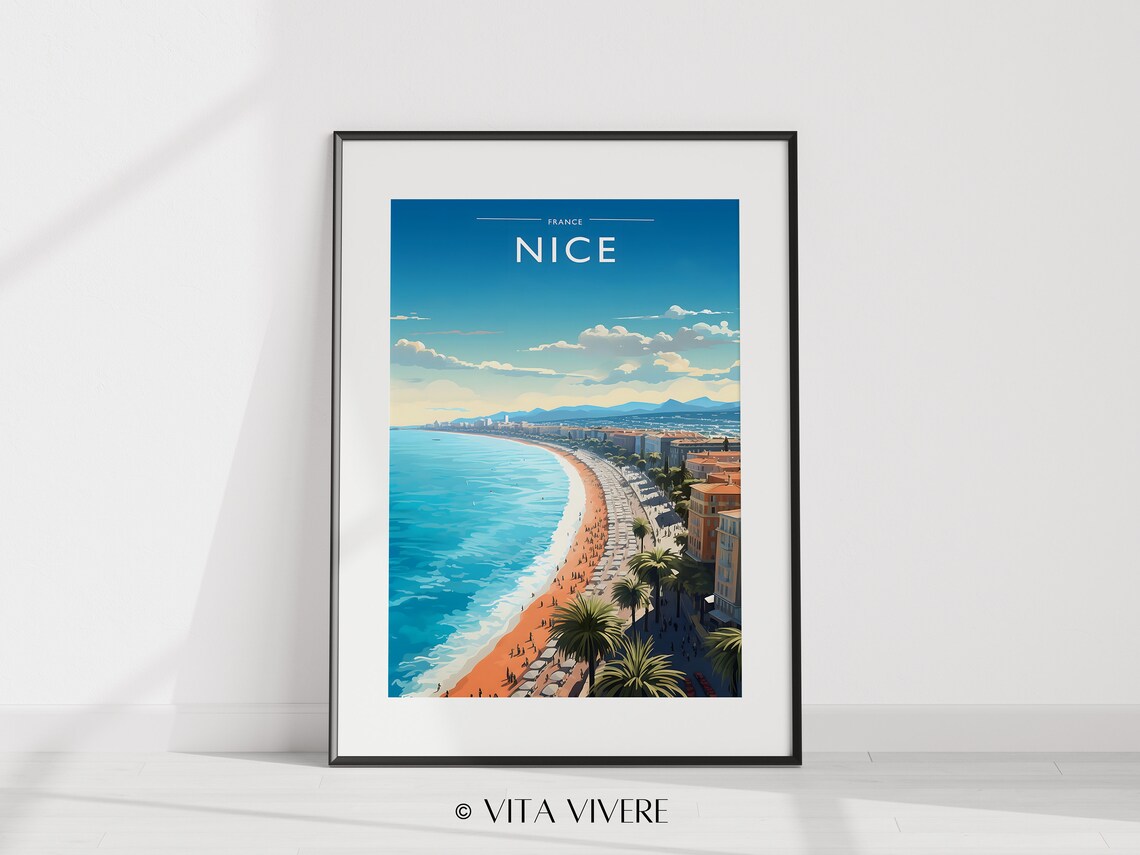 Nice France Travel Poster, City Wall Art - Image 2