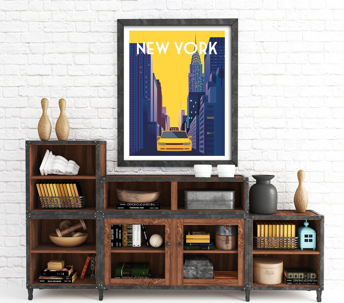 New York Retro Travel Poster, USA Travel Art Print - Image 2