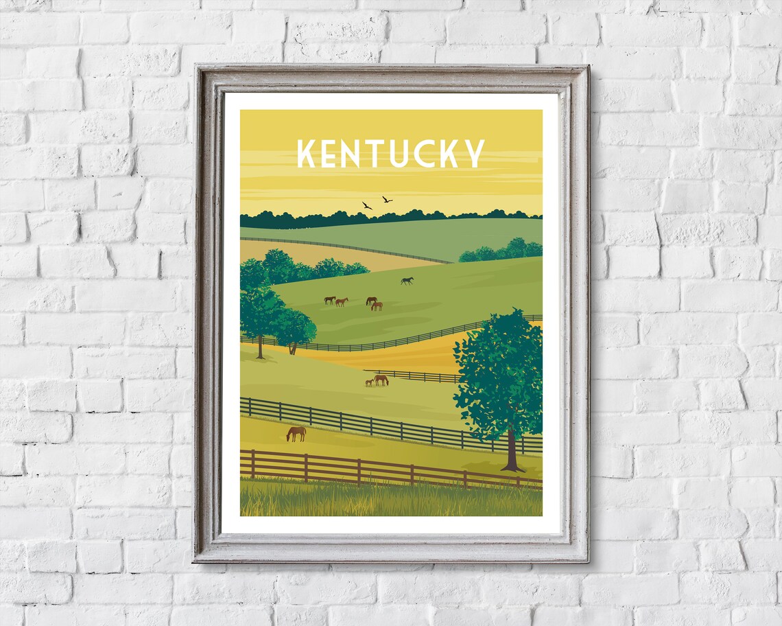 Kentucky Retro Travel Poster, US Travel Print - Image 2