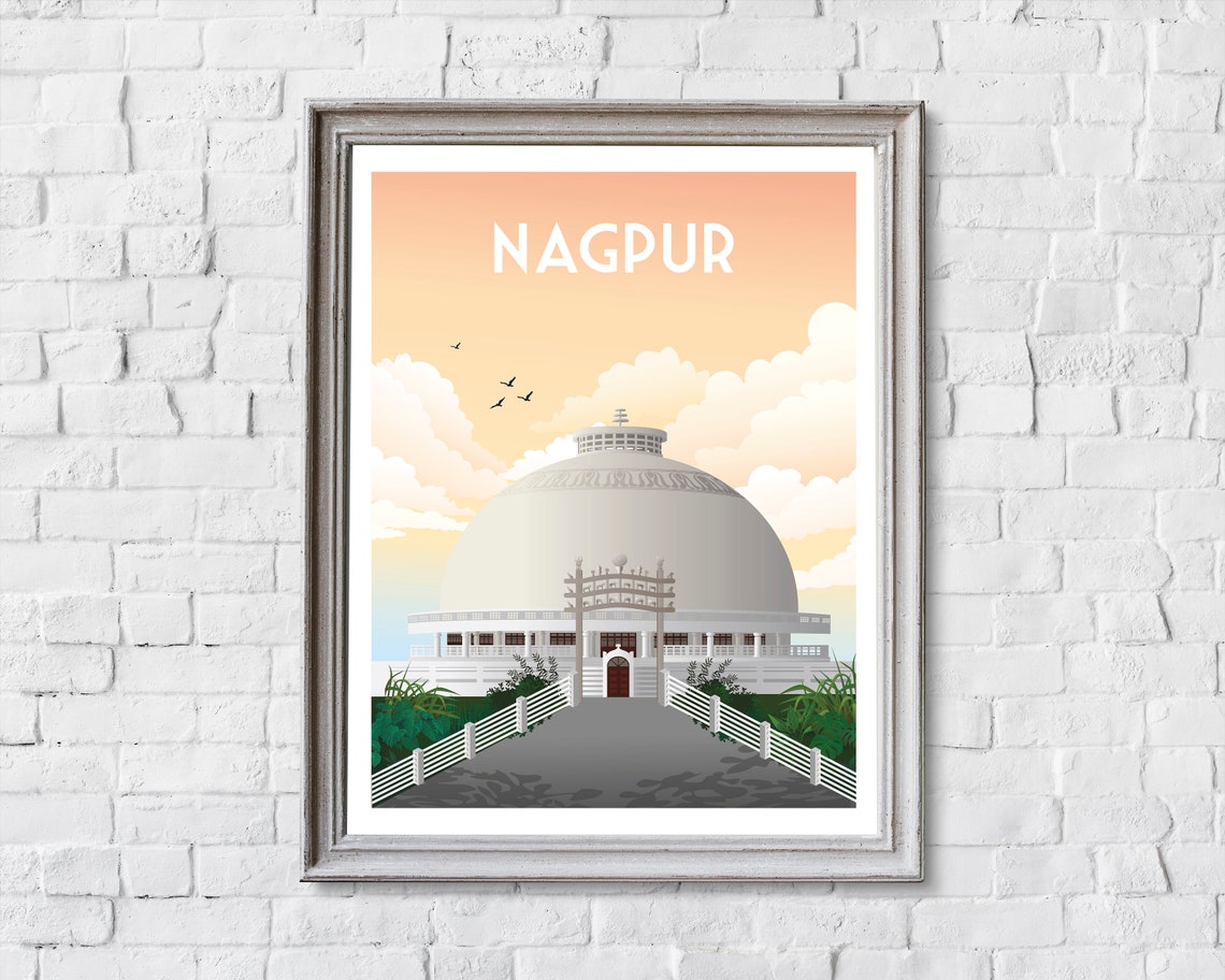 Nagpur Poster India Travel Poster Nagpur Print Nagpur Travel Print India Poster India Travel Print Nagpur Travel Poster - Image 2