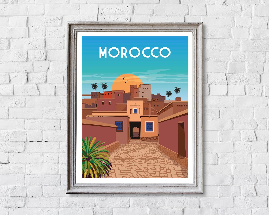 Retro Morocco Travel Poster, Morocco Wall Art Print - Image 2