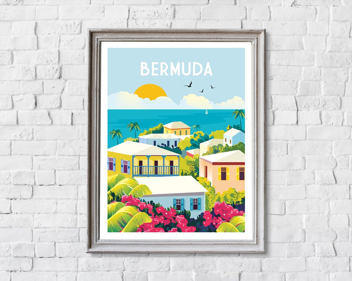 Retro Bermuda Travel Poster, Island Wall Print - Image 2