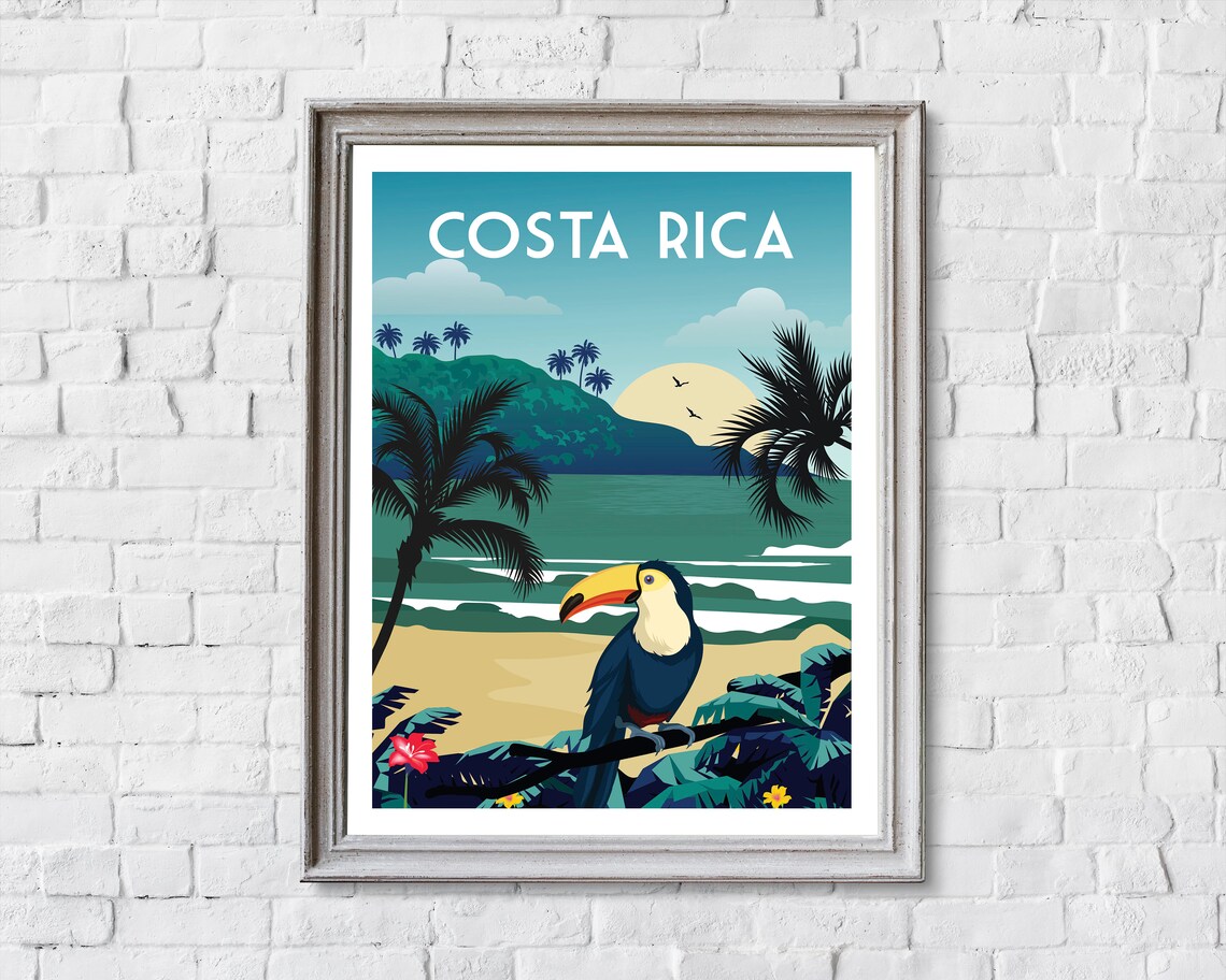 Retro Costa Rica Travel Poster, Vintage Style Art Print - Image 2