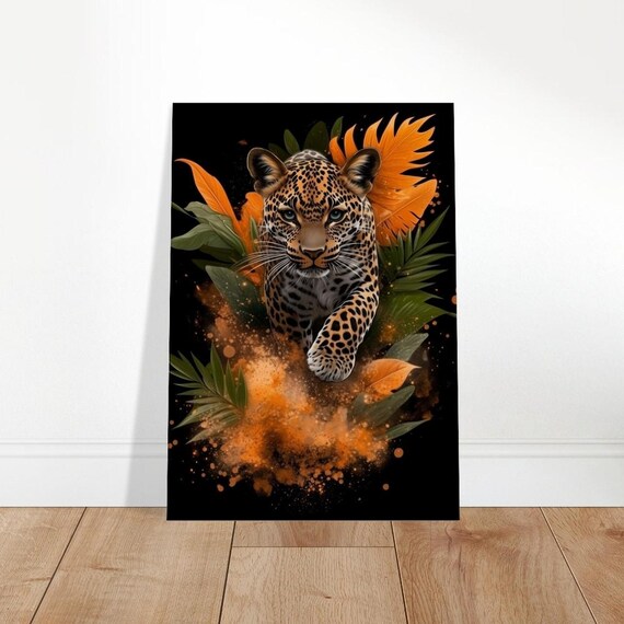 Leopard Jungle Canvas Print Exotic Wildlife Tropical Wall Art