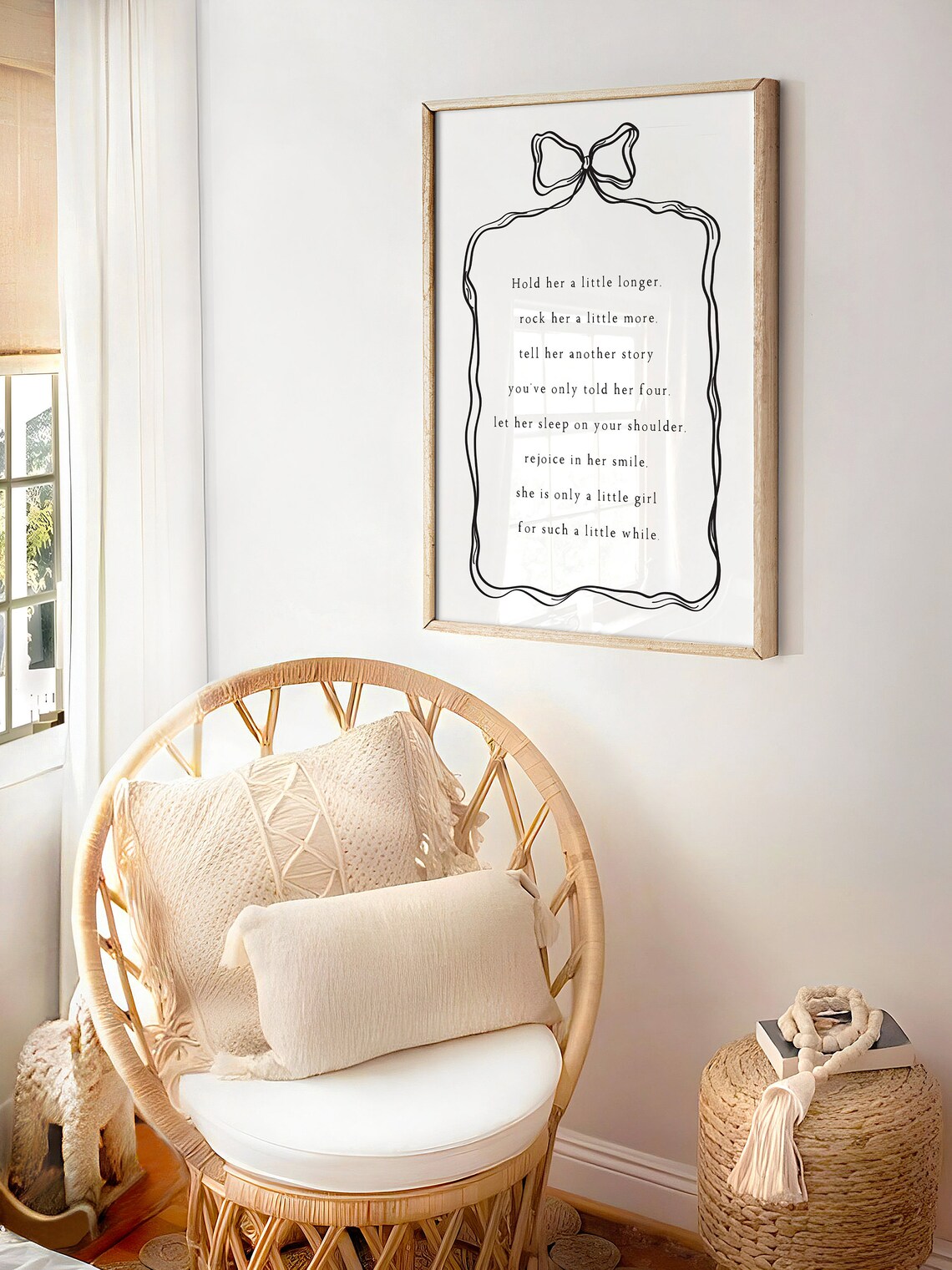 Hold Her A Little Longer Nursery Quote Art Print