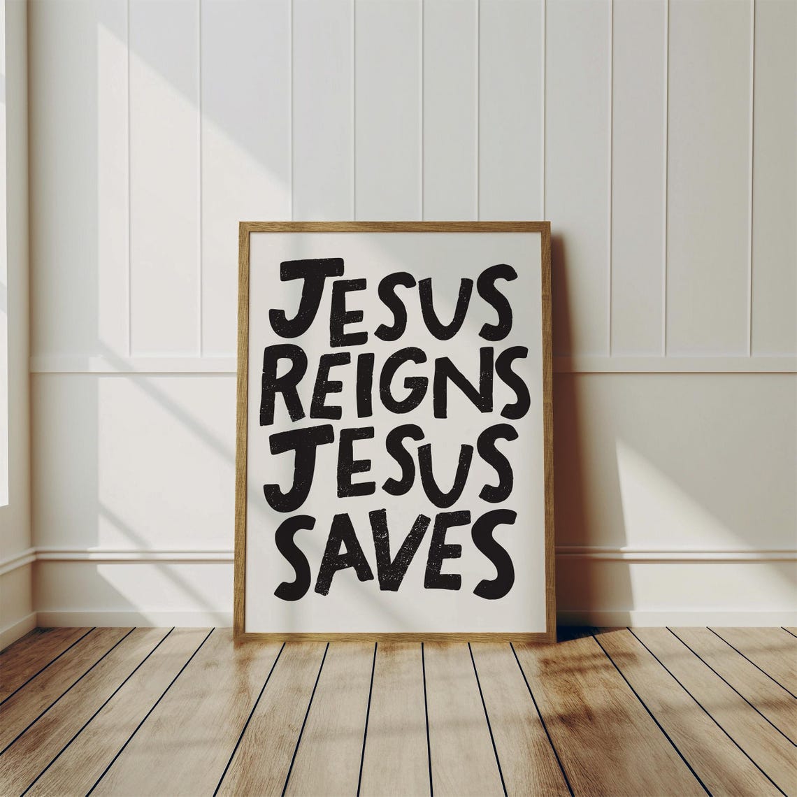 Jesus Reigns Jesus Saves Retro Black Christian Faith Poster Gift - Image 2