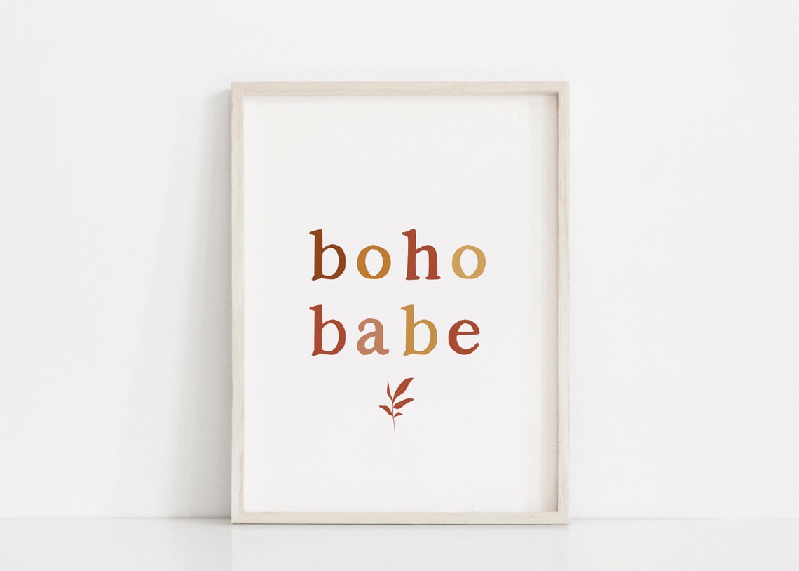 Boho Babe Terracotta Muted Minimalist Girls Nursery Wall Decor Poster