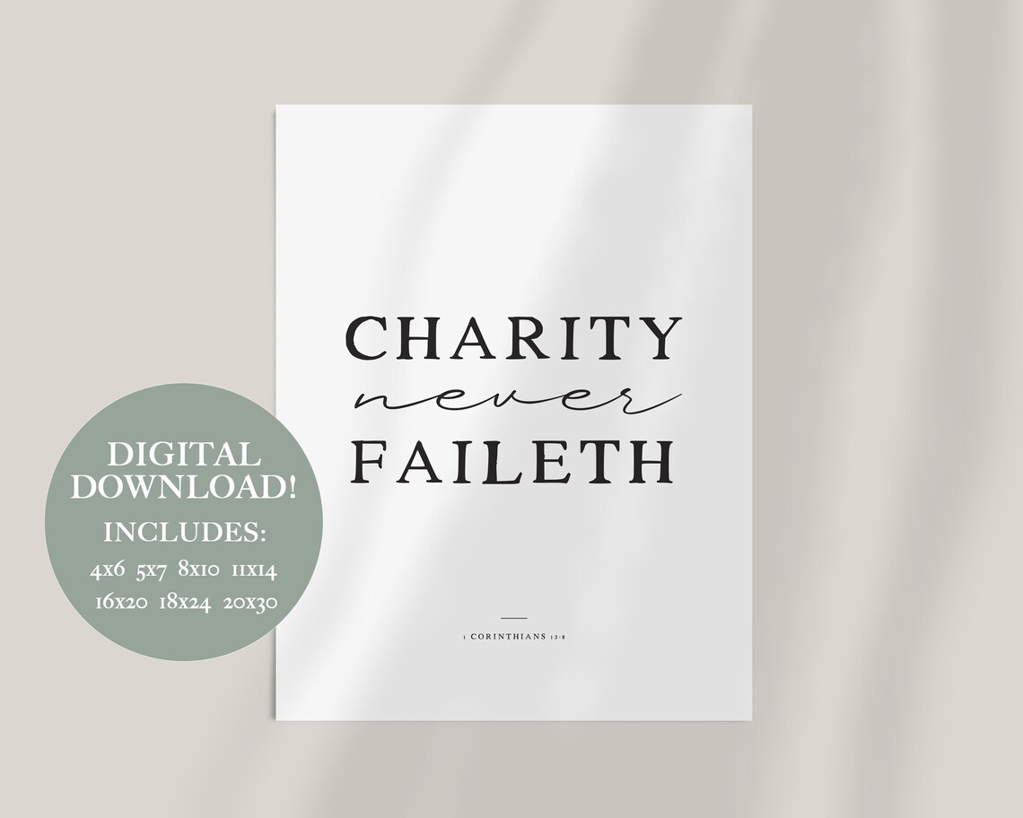 Charity Never Faileth Scripture Art Print - Image 2