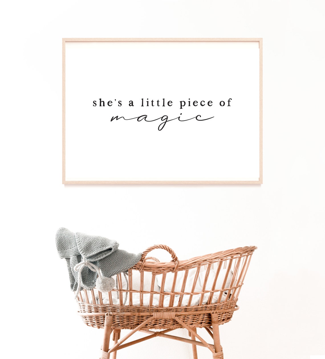 Shes a Little Piece of Magic Nursery Typography Quote Poster - Image 2
