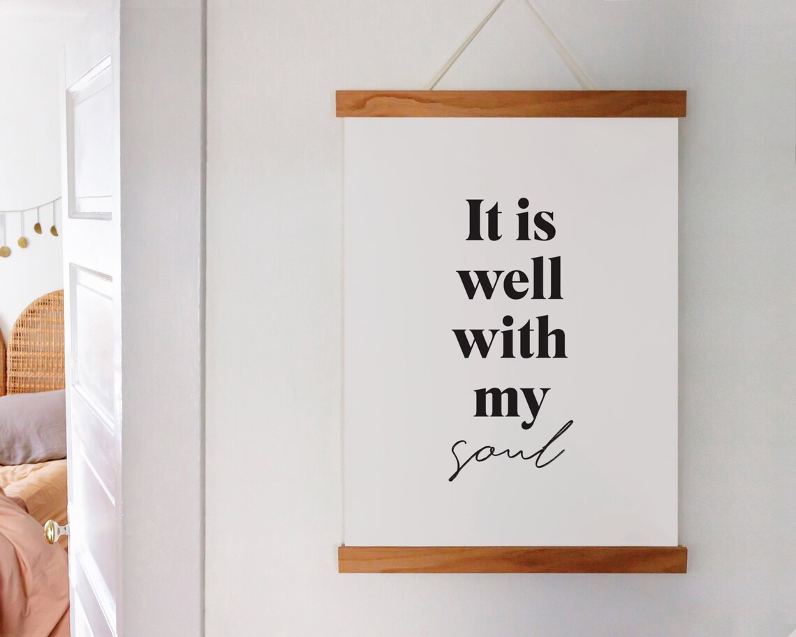 It Is Well With My Soul Inspirational Christian Hymn Quote Poster - Image 2