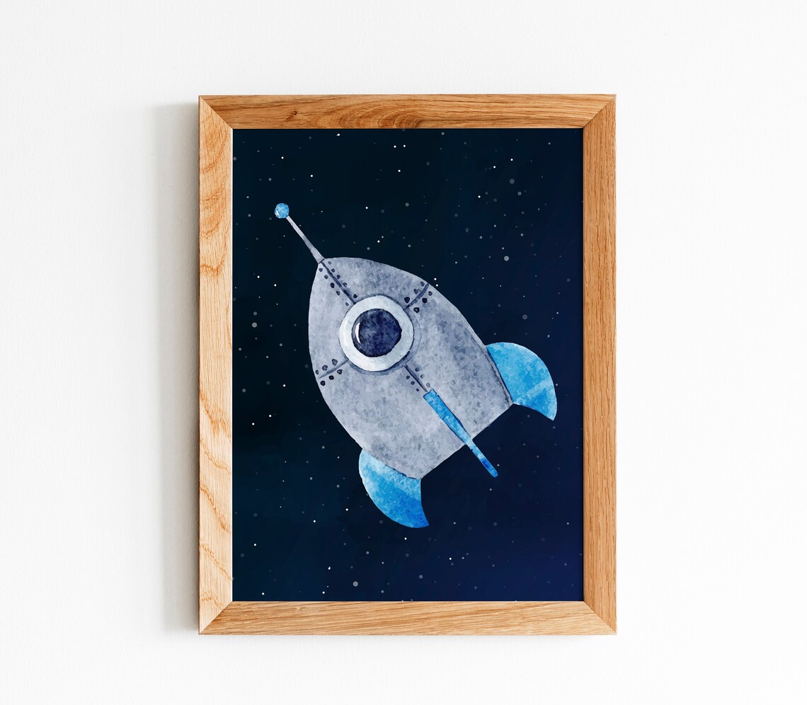 Outer Space Art Print, Kids Room Decor - Image 2