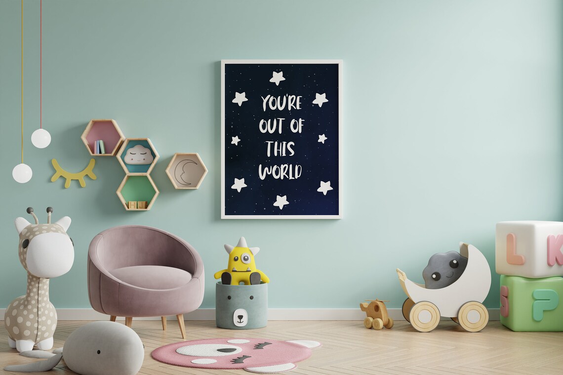 Astronaut Standing on Earth Starry Night Watercolor Art Poster - Image 7