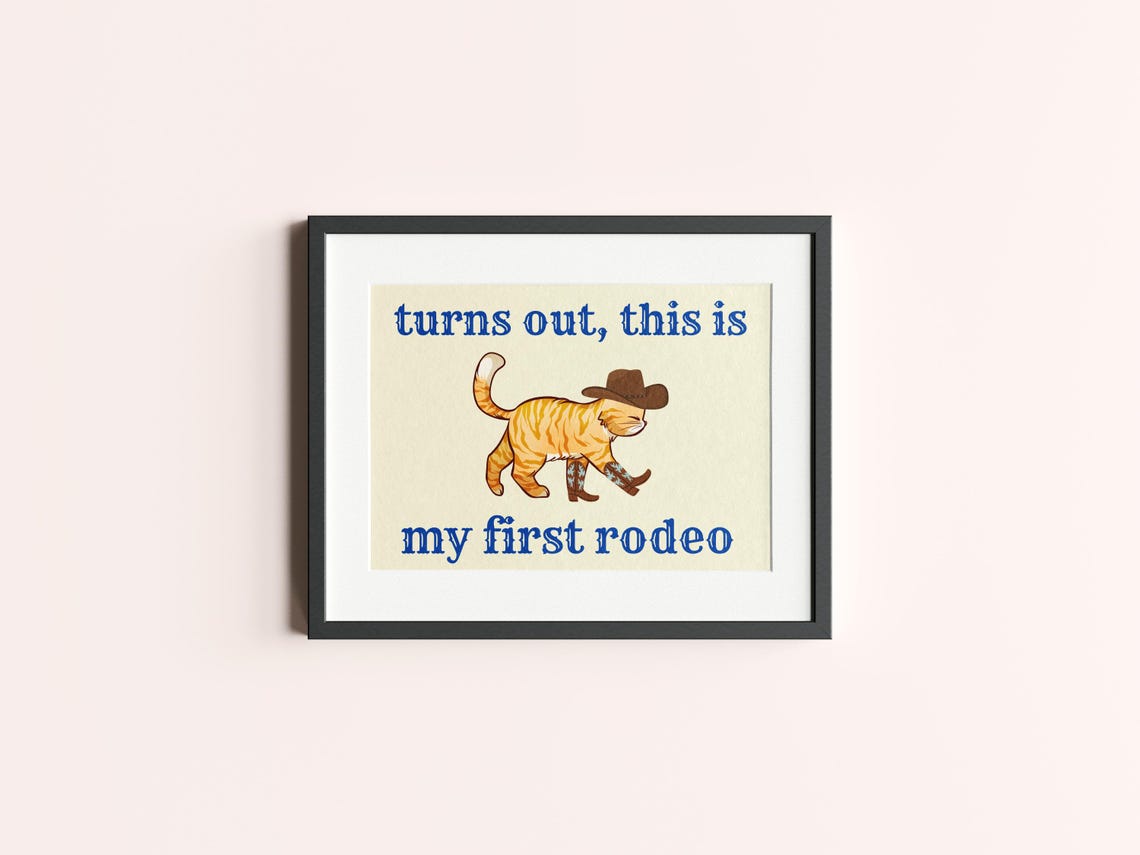 Cowboy Kitty Cat, Fun Quote Wall Art Print - Image 2