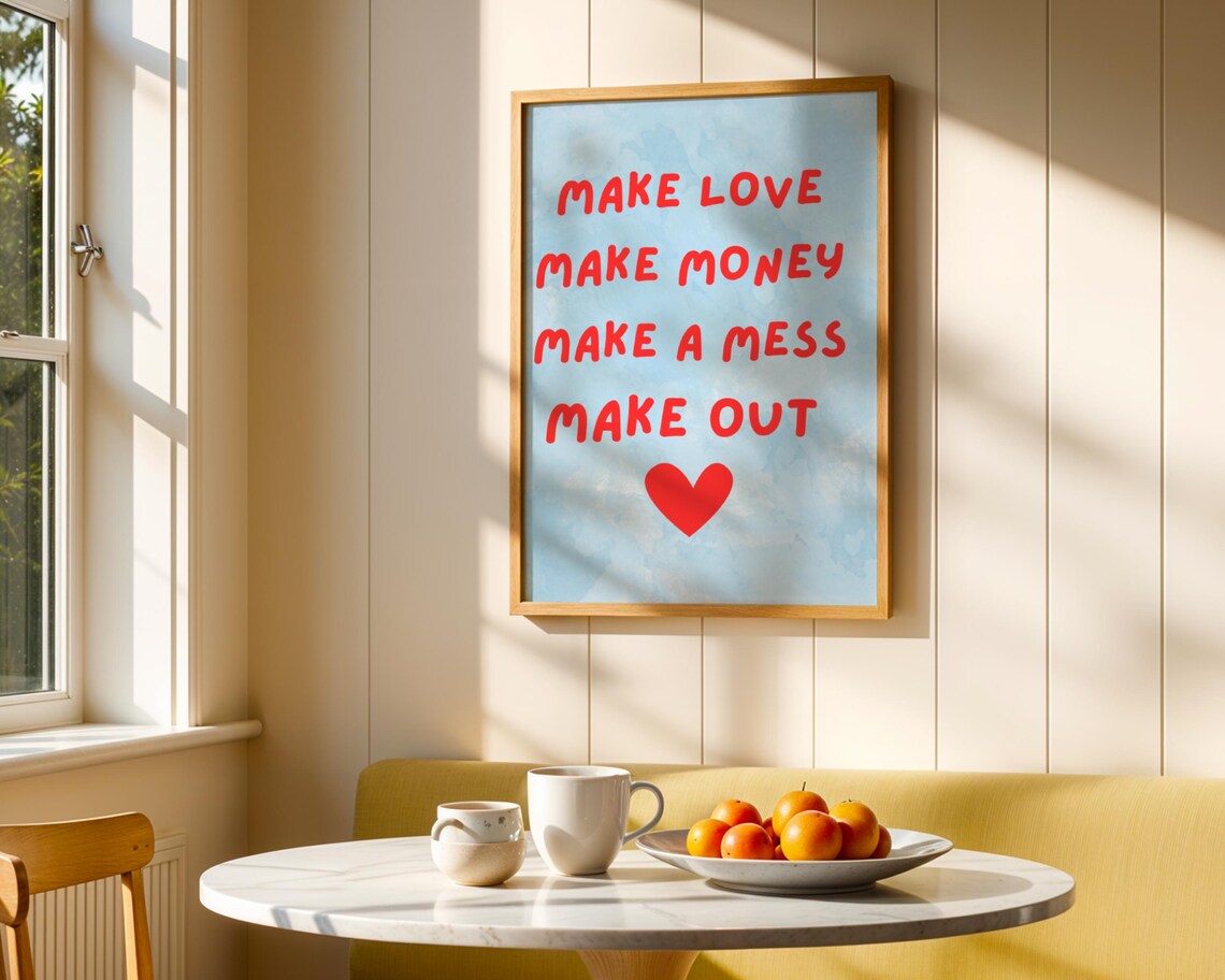 Make Love Make Money Quote, Inspirational Text Poster - Image 3