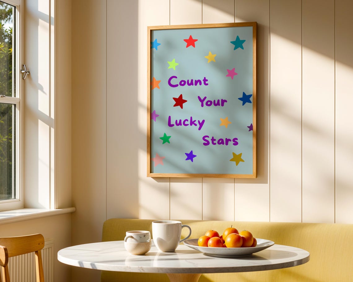 Count Your Lucky Stars, Nursery Positivity Poster - Image 2