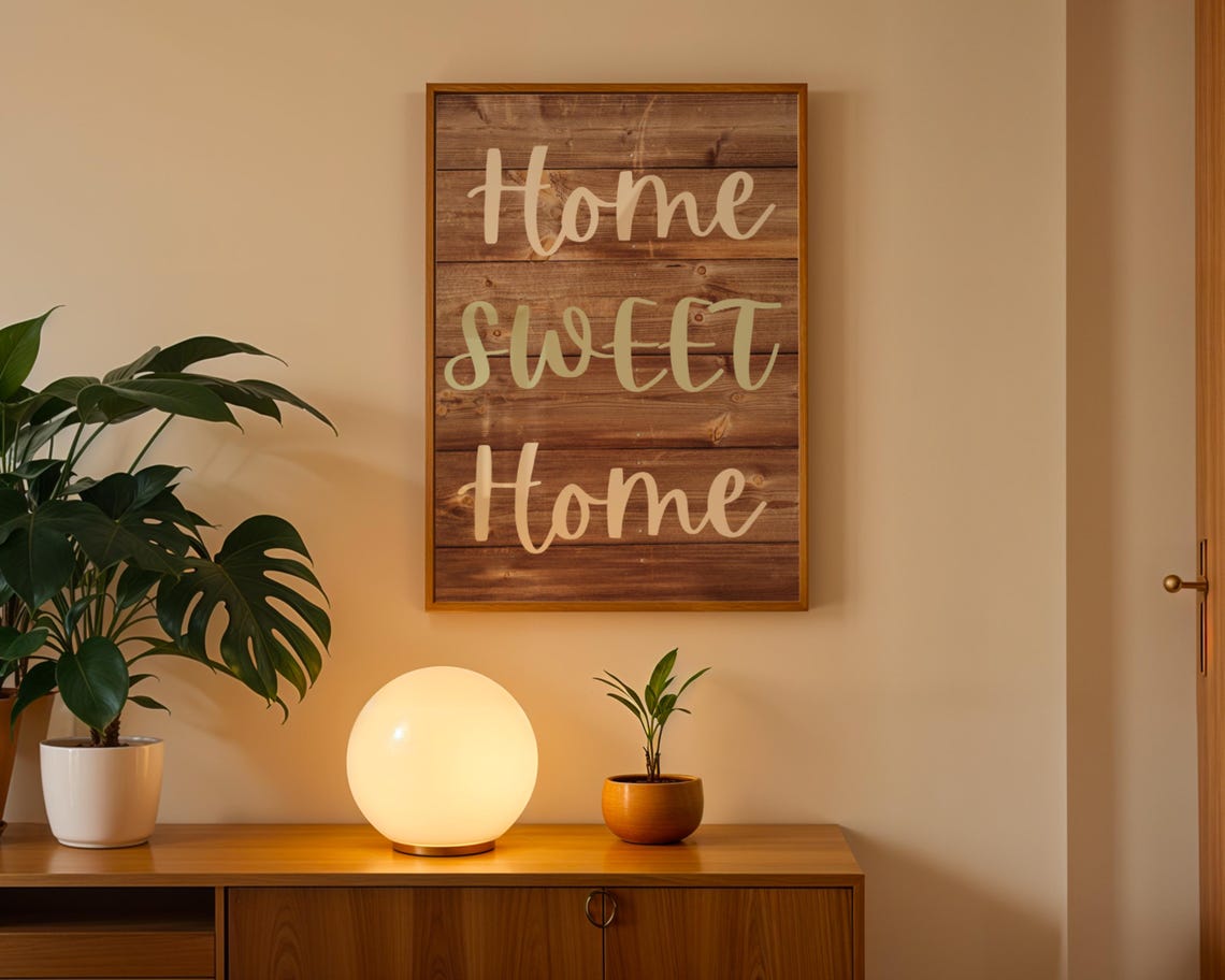 Home Sweet Home, Living Room Quote Art Print - Image 3