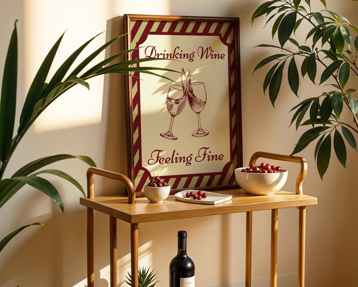 Drinking Wine Feeling Fine, Wine Time Poster - Image 2
