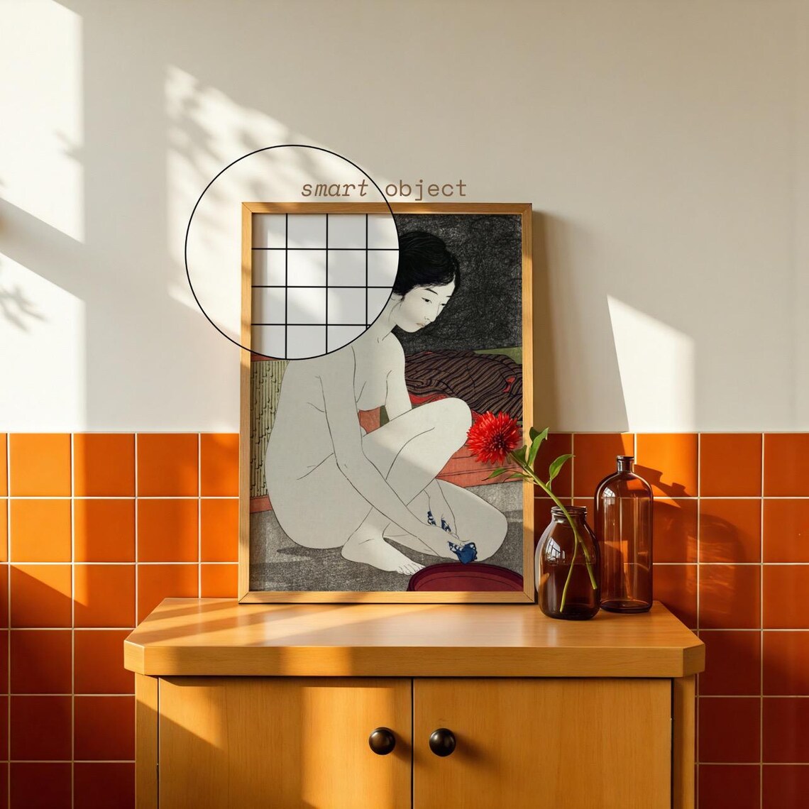 Bathroom Frame Wall Art Mockup, Vintage Retro Poster - Image 2