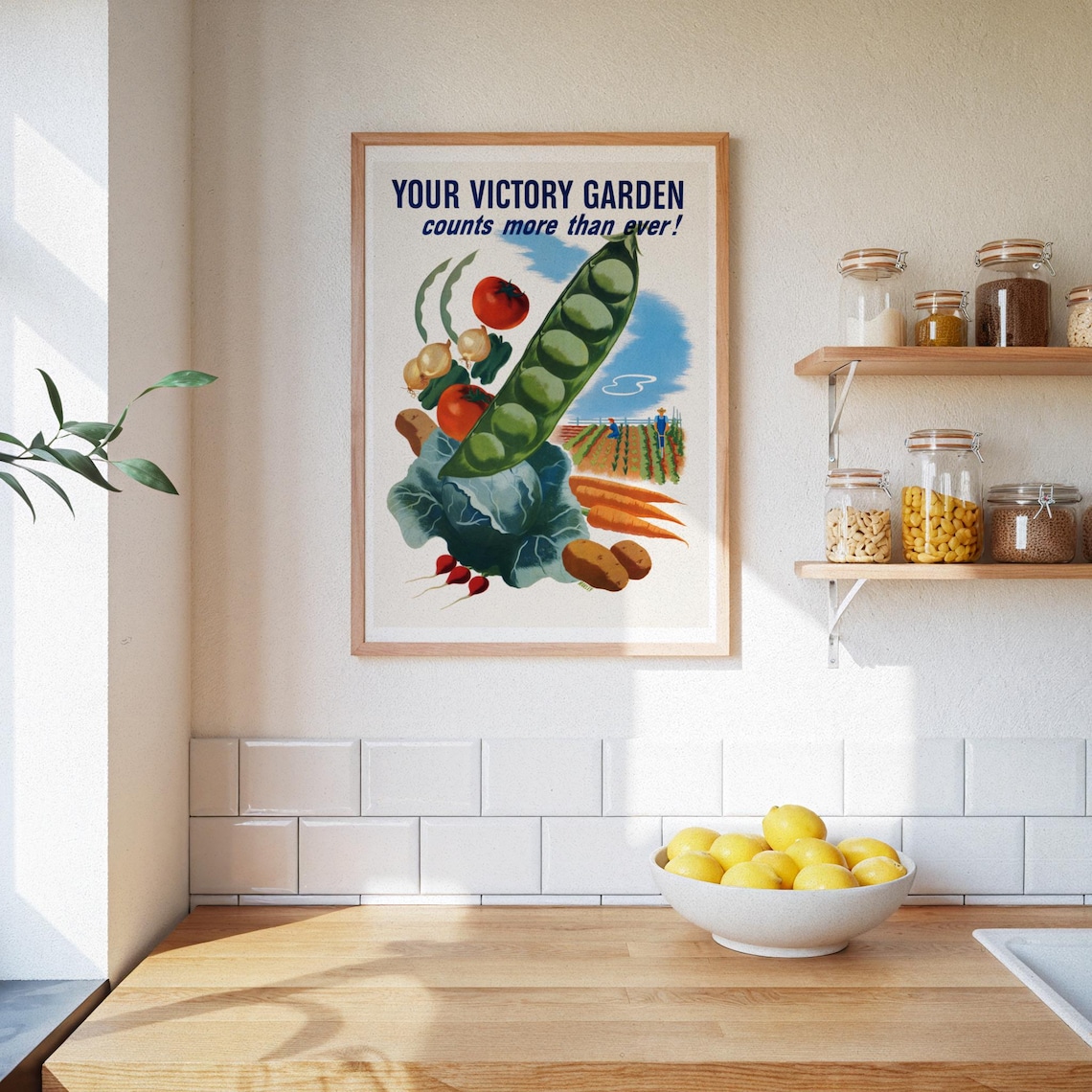 Vintage Victory Garden Poster, Wartime Era Retro - Image 3