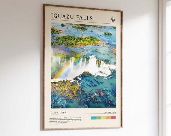 Iguazu Falls Travel Print Argentina Poster Art Gift A2a3a3