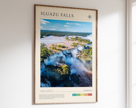 Iguazu Falls Argentina Aerial Waterfall Photo Travel Art Poster