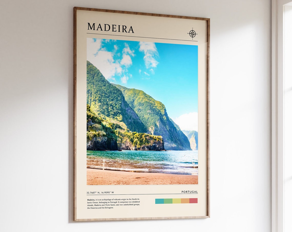 Madeira Travel Print Madeira Portugal Travel Poster Portugal Travel Print Travel Print Travel Art Travel Poster Travel Gift