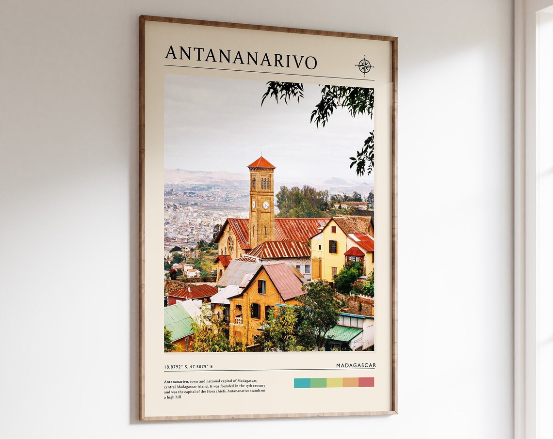 Antananarivo Madagascar City Skyline Travel Photo History Poster
