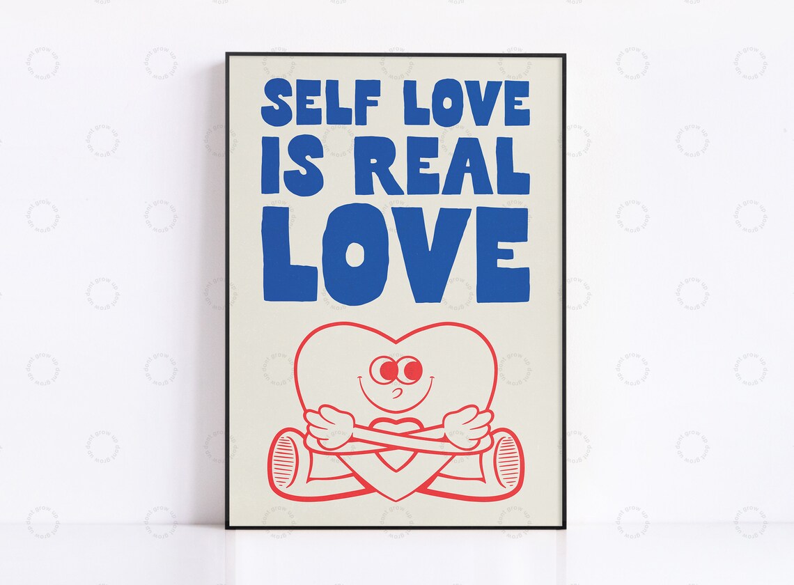 Self Love Affirmation Poster, Bedroom Art Print
