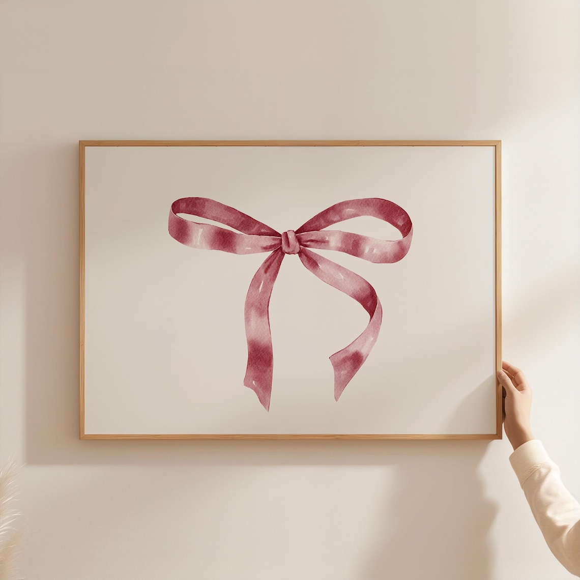 Coquette Bow Print, Balletcore Watercolor Art Print