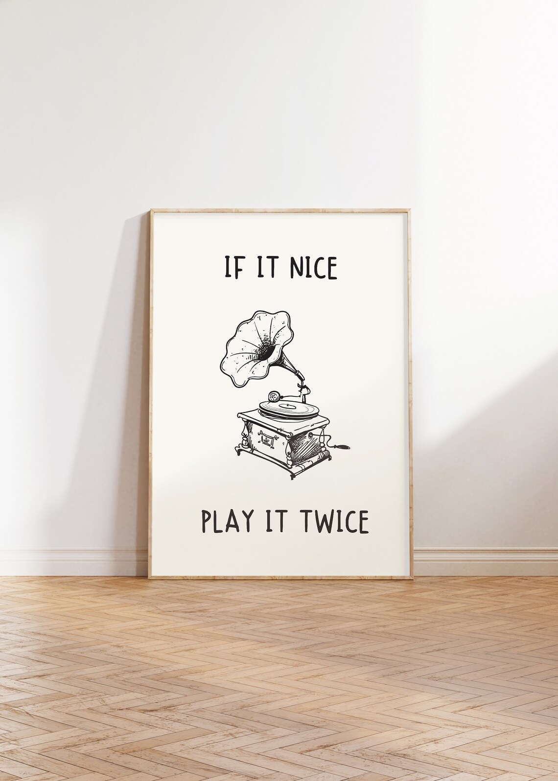 If It Nice Play It Twice Vintage Gramophone Music Quote Poster - Image 3
