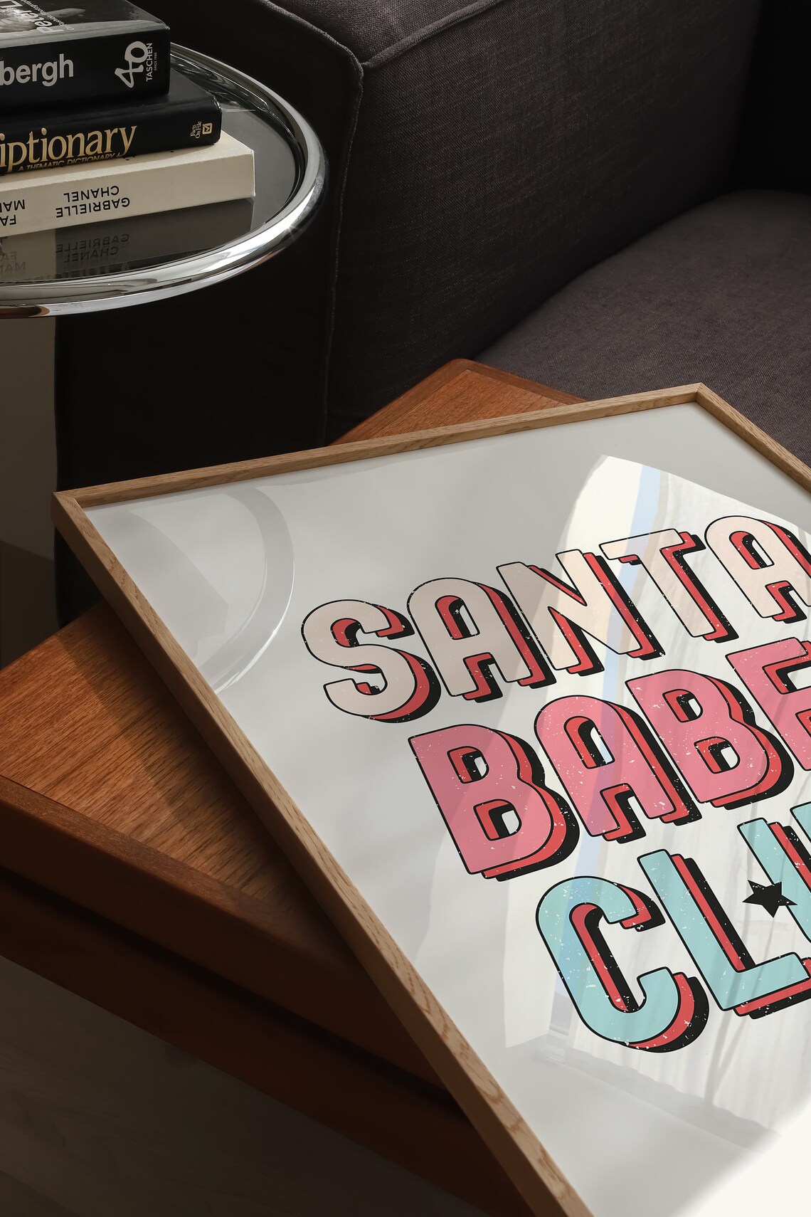 Santa Babes Club Retro Christmas Typography Holiday Party Poster - Image 5