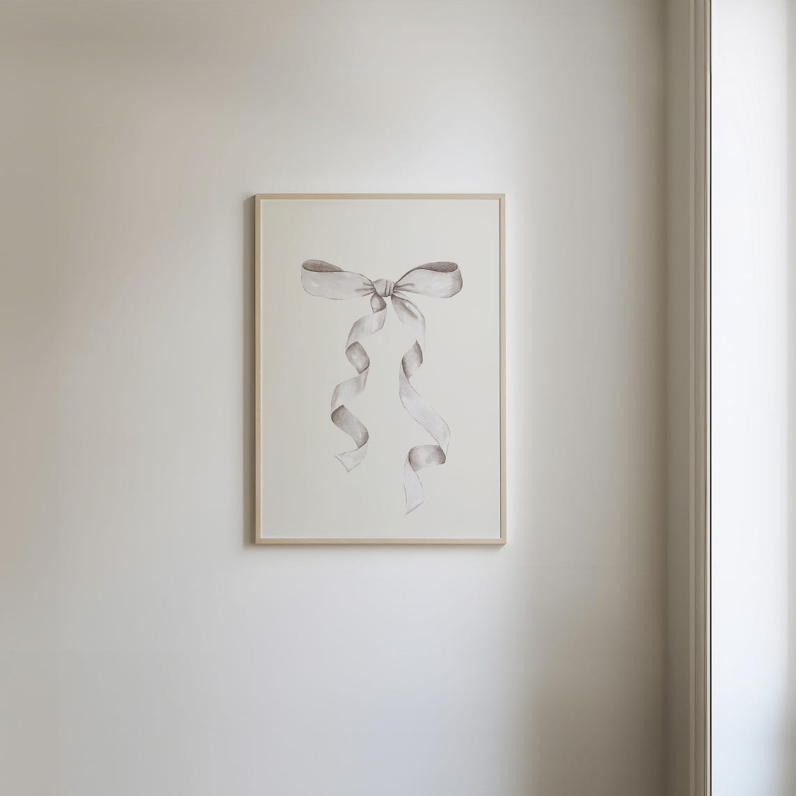 White Ribbon Watercolor Bow Coquette Balletcore Room Decor Poster - Image 2
