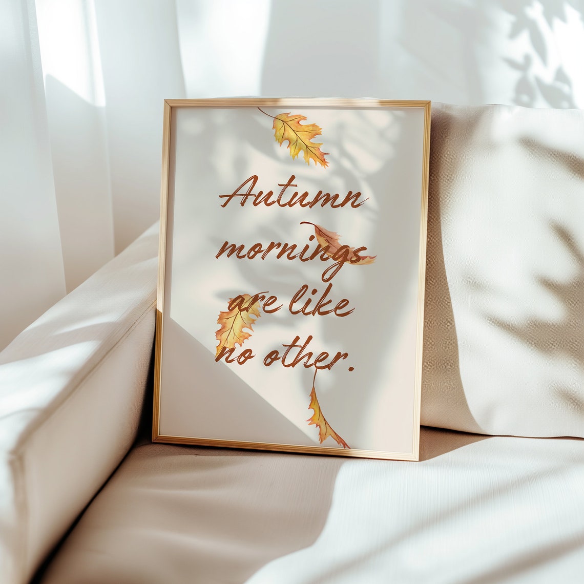 Autumn Mornings Are Like No Other Oak Leaf Script Fall Poster - Image 5