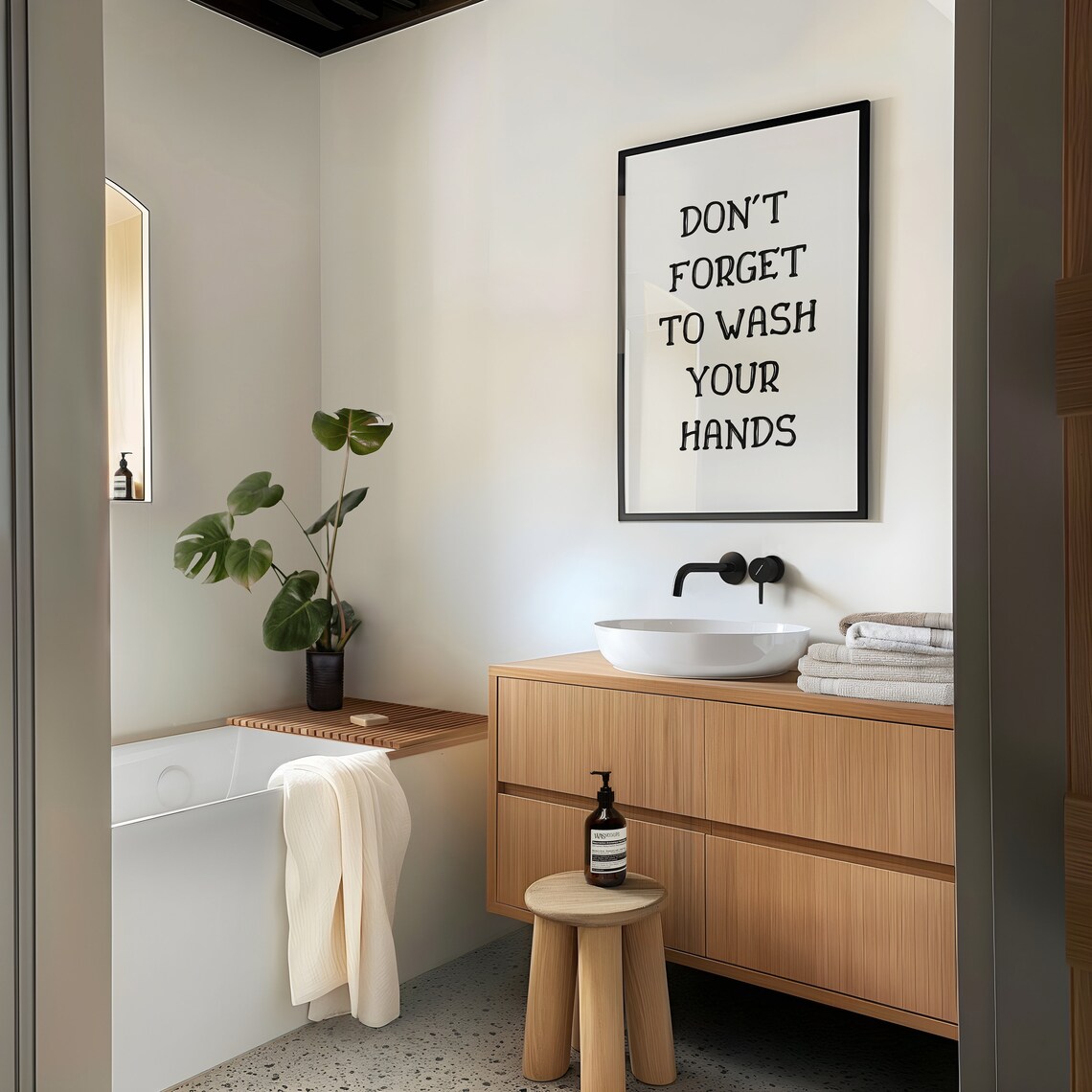Wash Your Hands Vintage Bathroom Poster, Retro Humor - Image 3