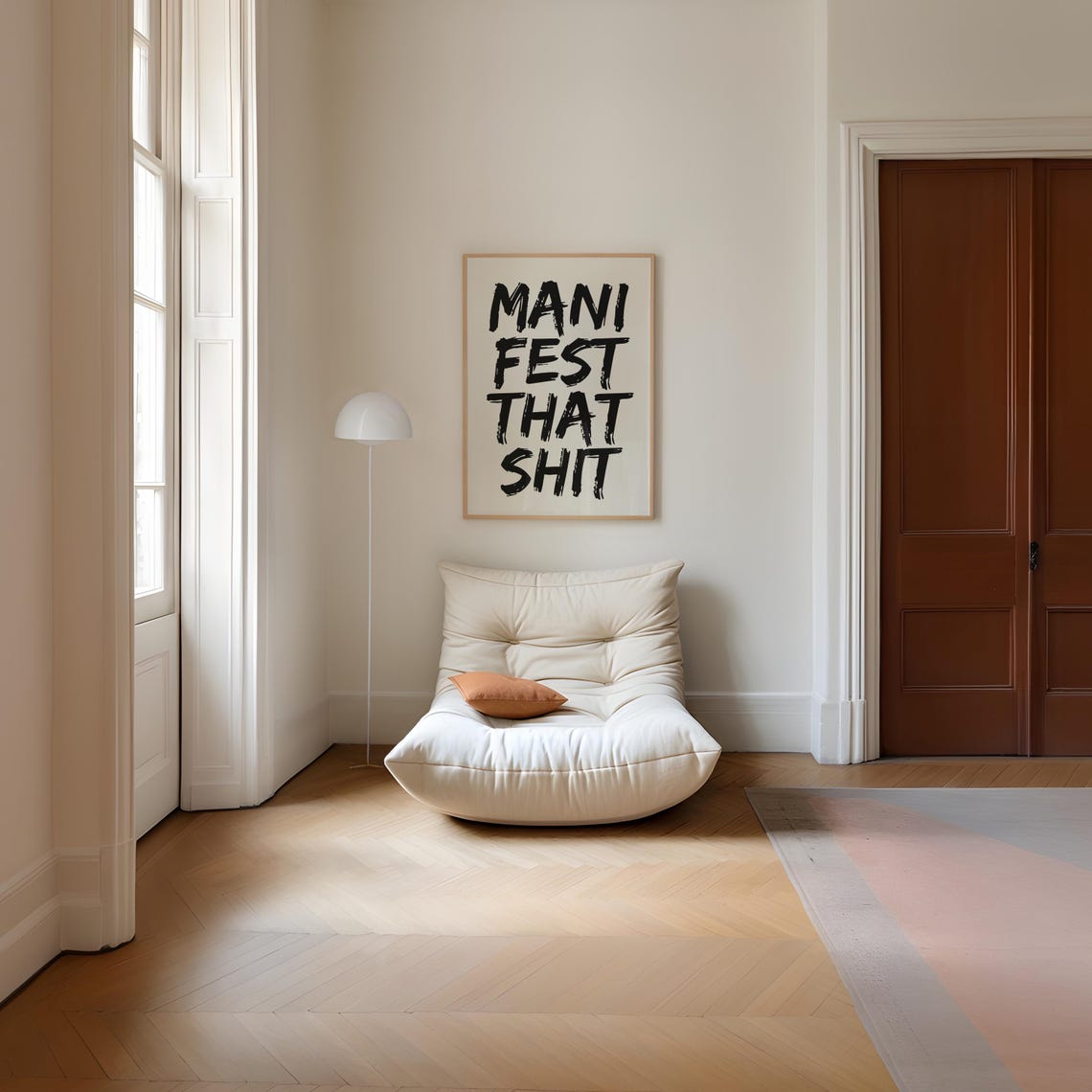 Manifest That Shit Bold Black Brushstroke Quote Typography Poster - Image 4