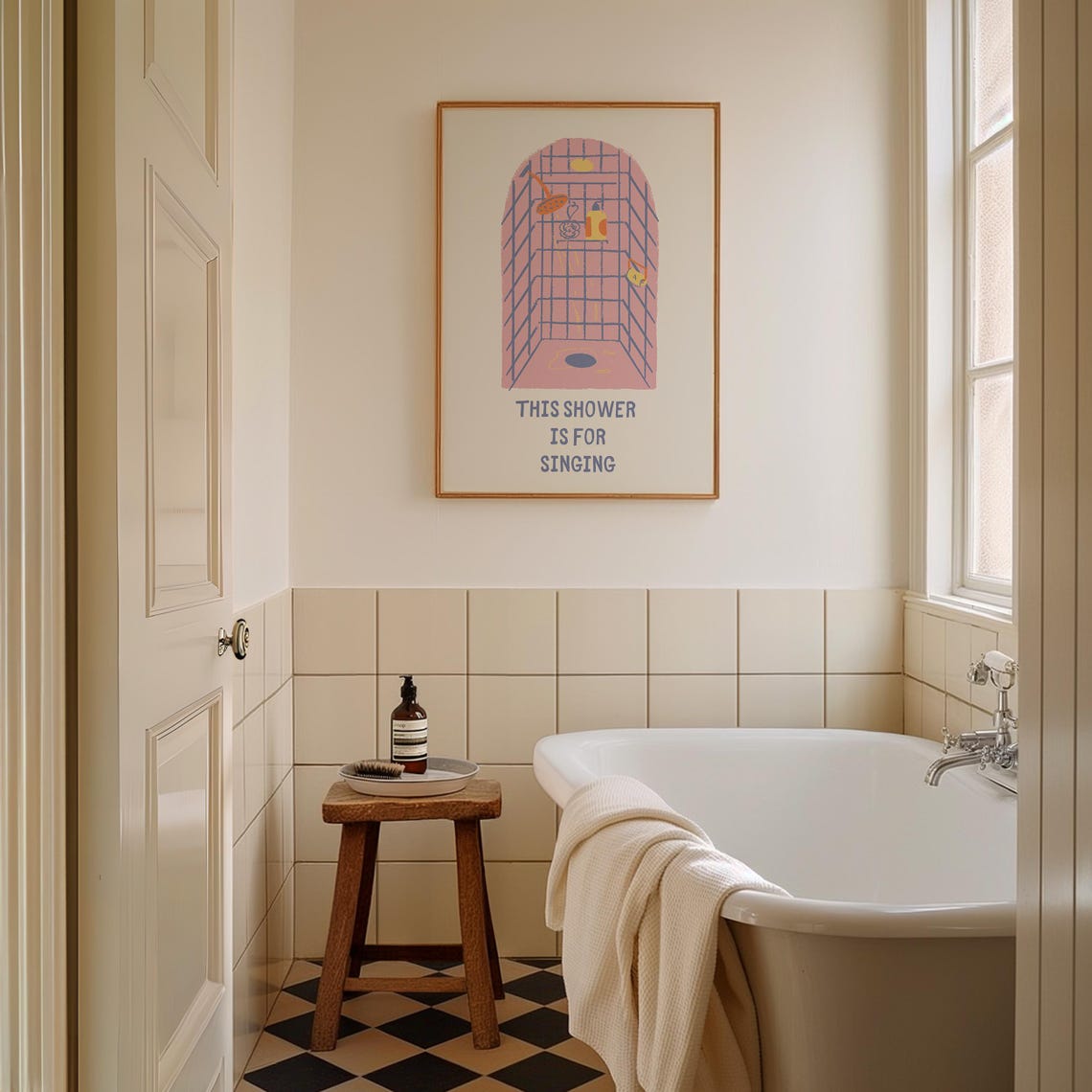 This Shower Is For Singing Pastel Shower Illustration Poster - Image 5