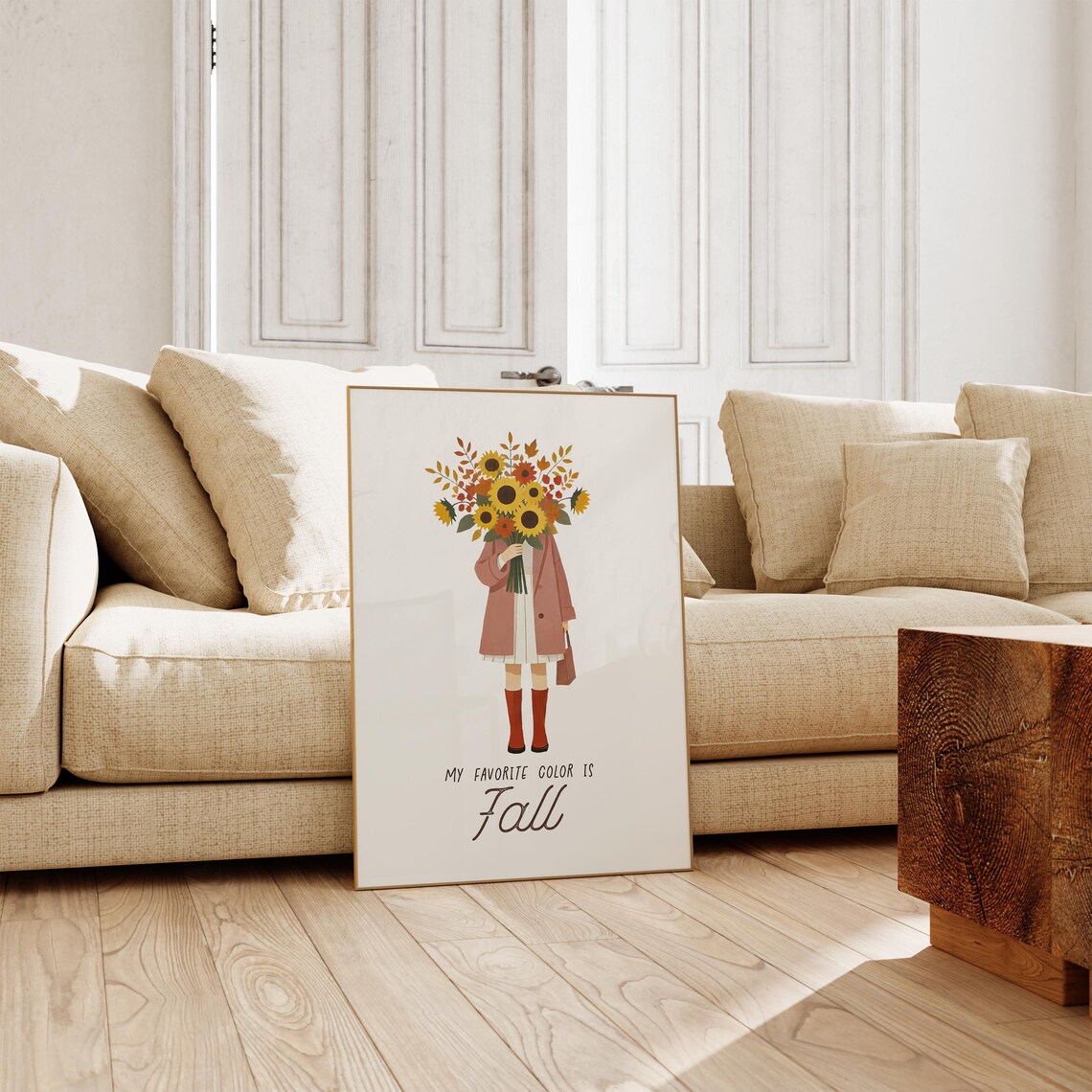 My Favorite Color Is Fall Woman Sunflower Bouquet Art Poster - Image 2