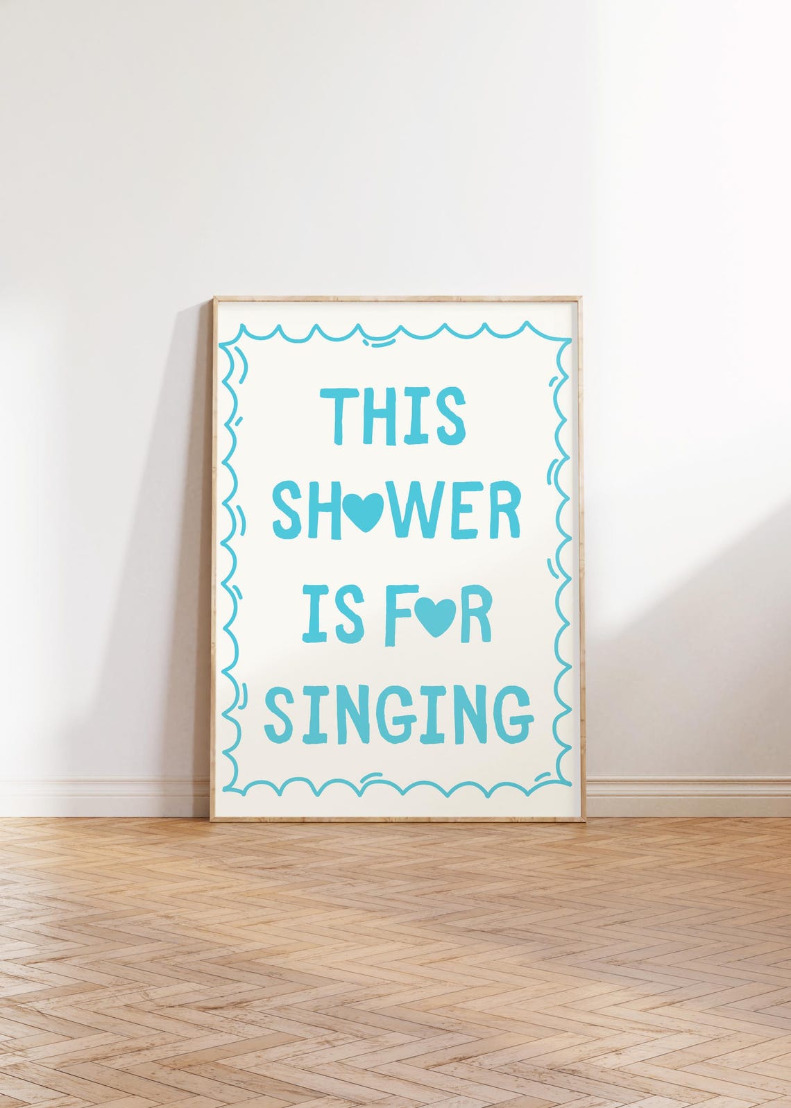 This Shower Is for Singing Turquoise Funny Bathroom Quote Poster - Image 2
