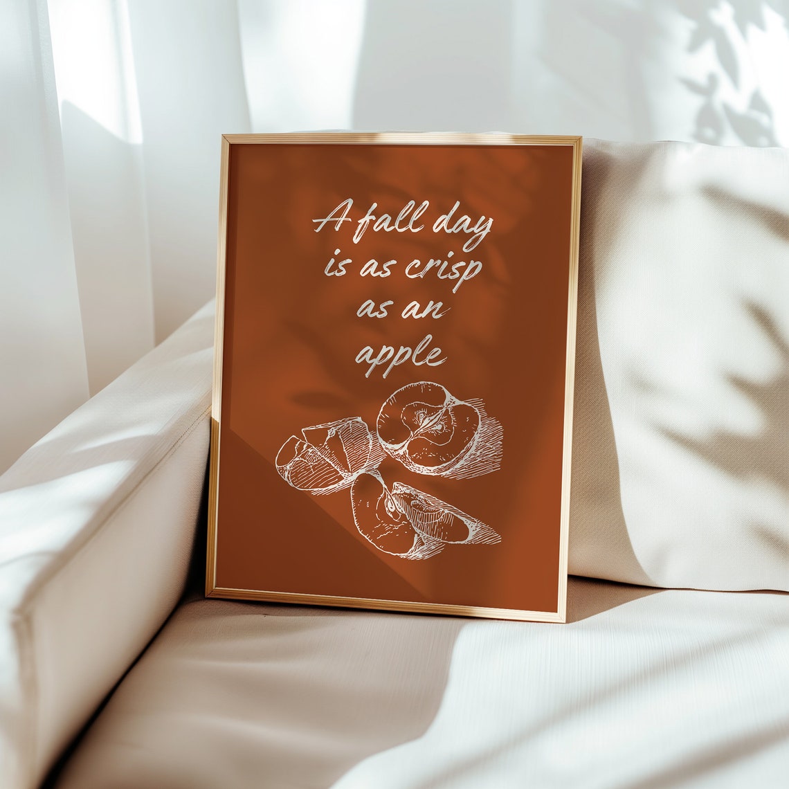A Fall Day Is As Crisp As an Apple Rustic Autumn Quote Poster - Image 2