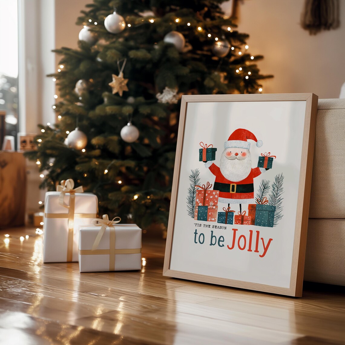 Tis the Season to Be Jolly Santa Claus Christmas Gifts Poster - Image 2