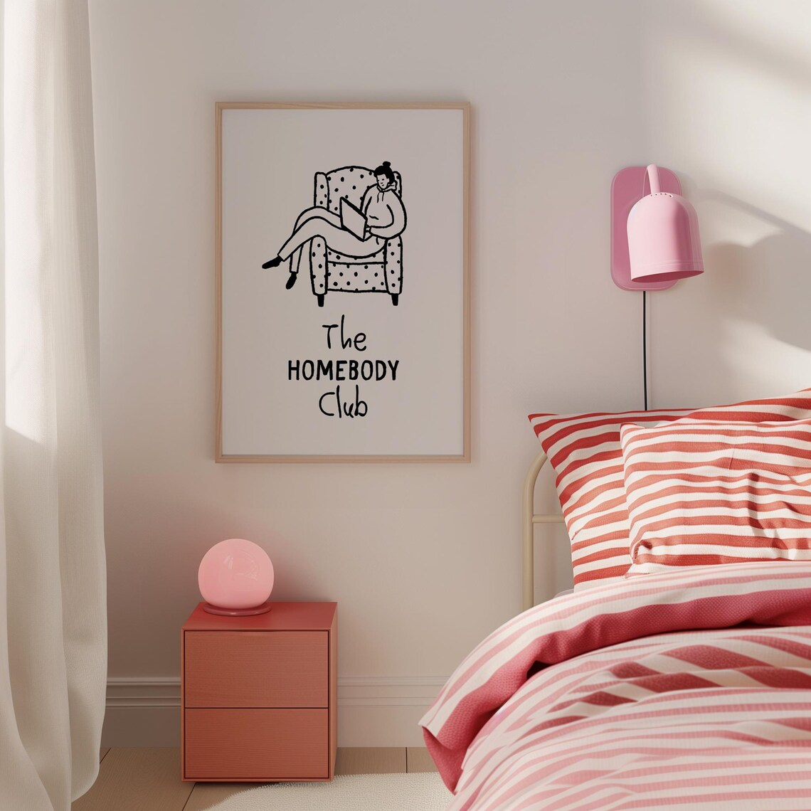 The Homebody Club Print Trendy Living Room Decor Cute Quote Art Aesthetic Bedroom Decor College Apartment Prints - Image 4