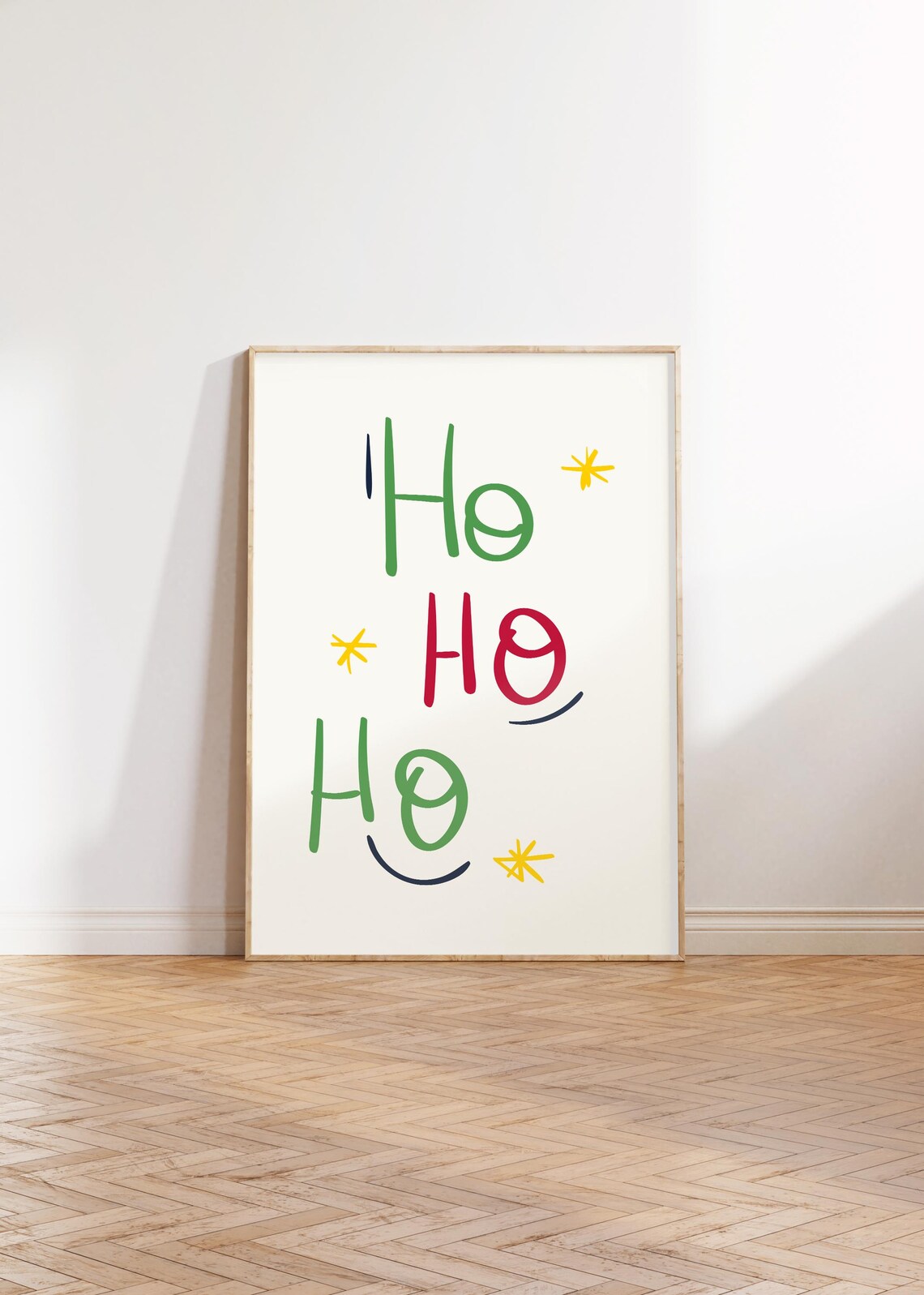 Ho Ho Ho Colorful Hand Lettered Modern Minimalist Christmas Poster - Image 3