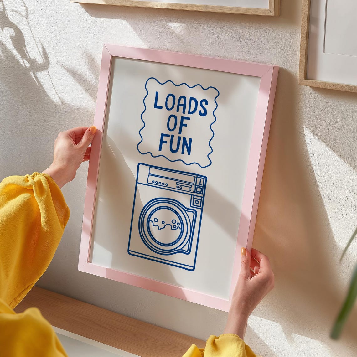 Loads Of Fun Blue Washing Machine Laundry Room Pun Sign Poster - Image 2