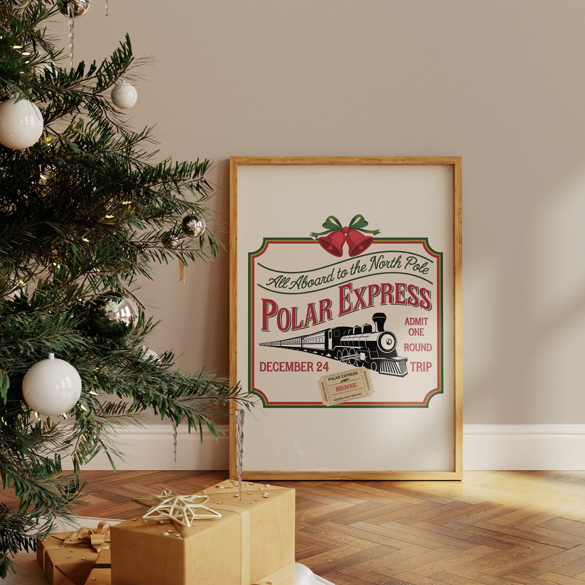 Polar Express North Pole Station Vintage Steam Train Sign Poster - Image 3