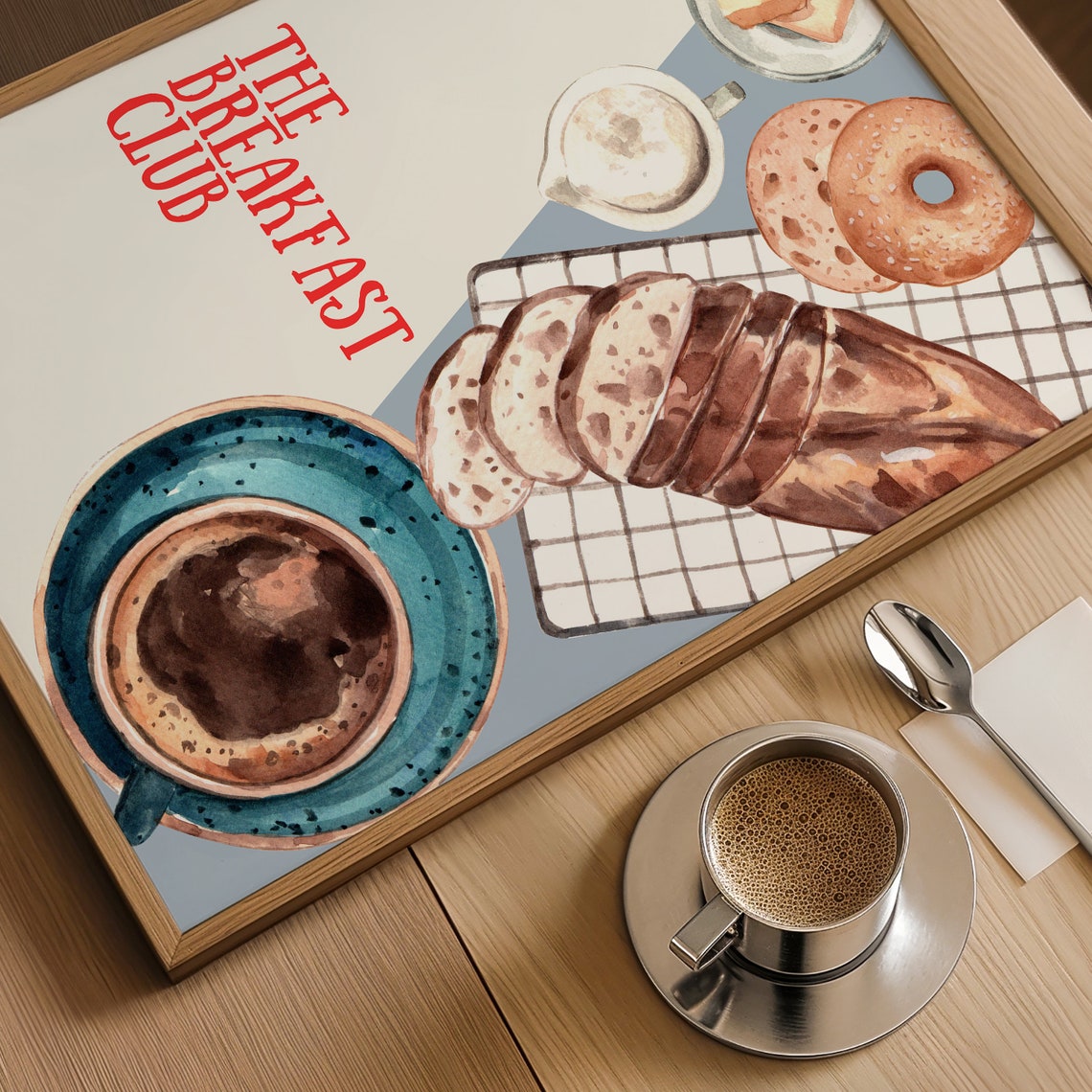 The Breakfast Club Retro Red Watercolor Morning Coffee Poster - Image 3