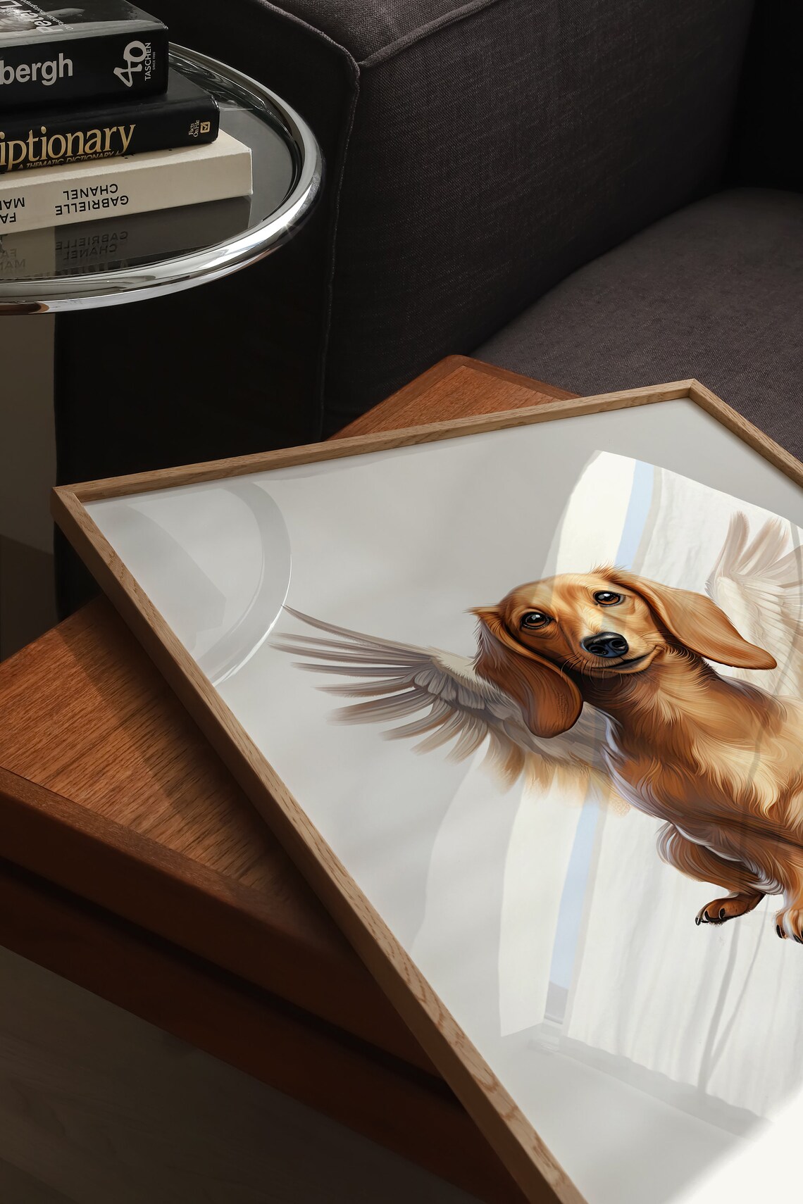 Dachshund Dog Memorial Rainbow Bridge Print Pet Loss Memorial Portrait Angel Dog Print Pet Loss Sympathy Gift Custom Dog Memorial Gift - Image 4